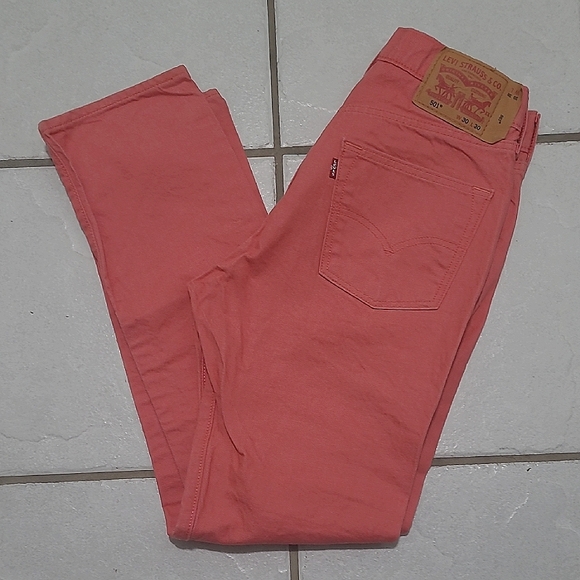 Levi's 501s Women's Coral Jeans - Picture 2 of 5